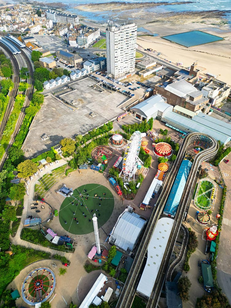 Aerial shot of Dreamland in Margate taken by drone photographer Ben Bowles