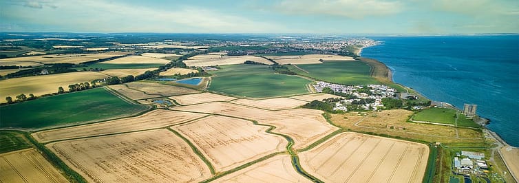 Reculver from above - Kent landscape photo taken by drone photographer Ben