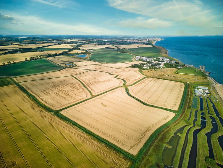 Reculver from above - Kent landscape photo taken by drone photographer Ben